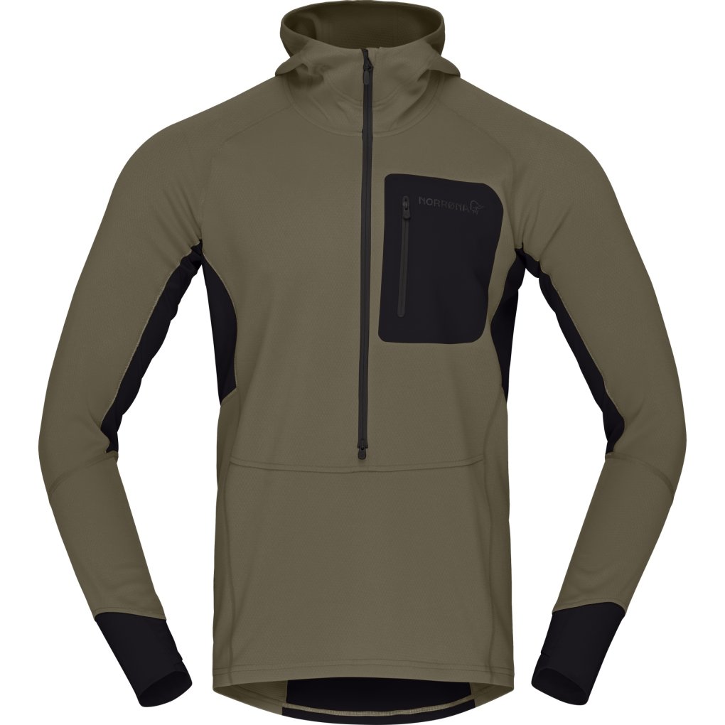 Norrona senja warm1 Hood Pullover Men - Olive Night