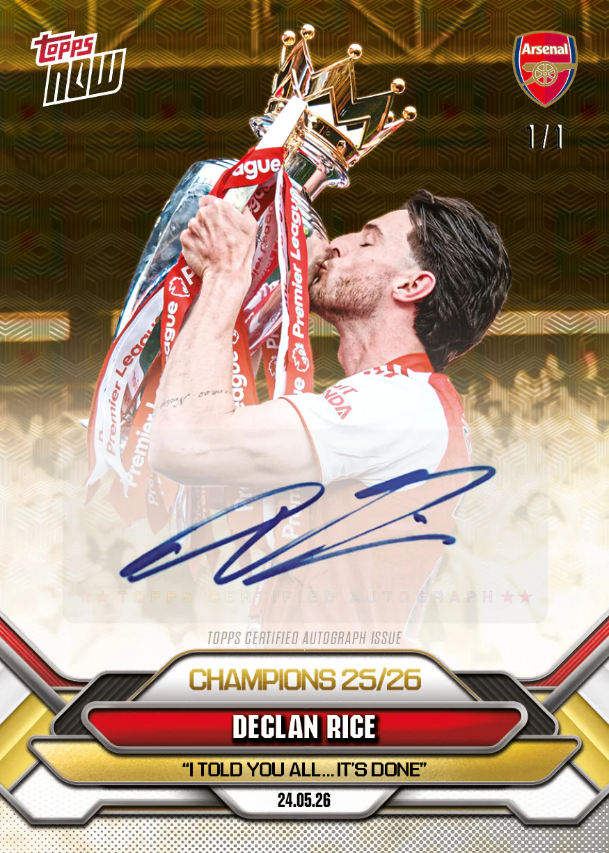 Declan Rice - 2025-26 Arsenal FC Topps NOW® - Card 6