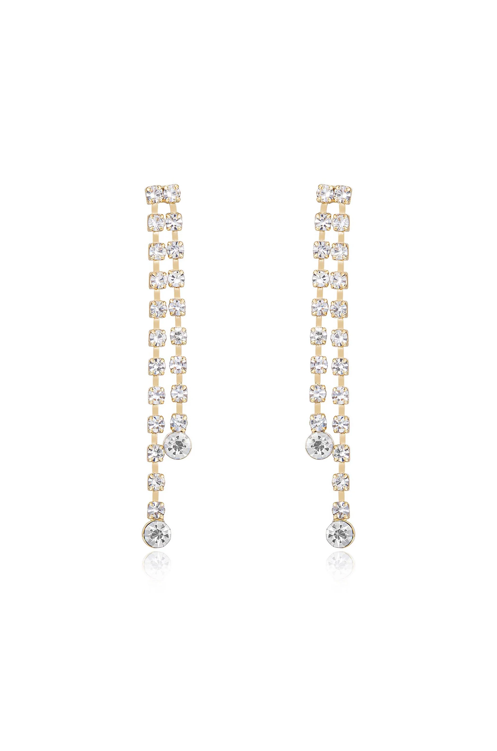 Crystal Sun Shower Dangle Earrings
