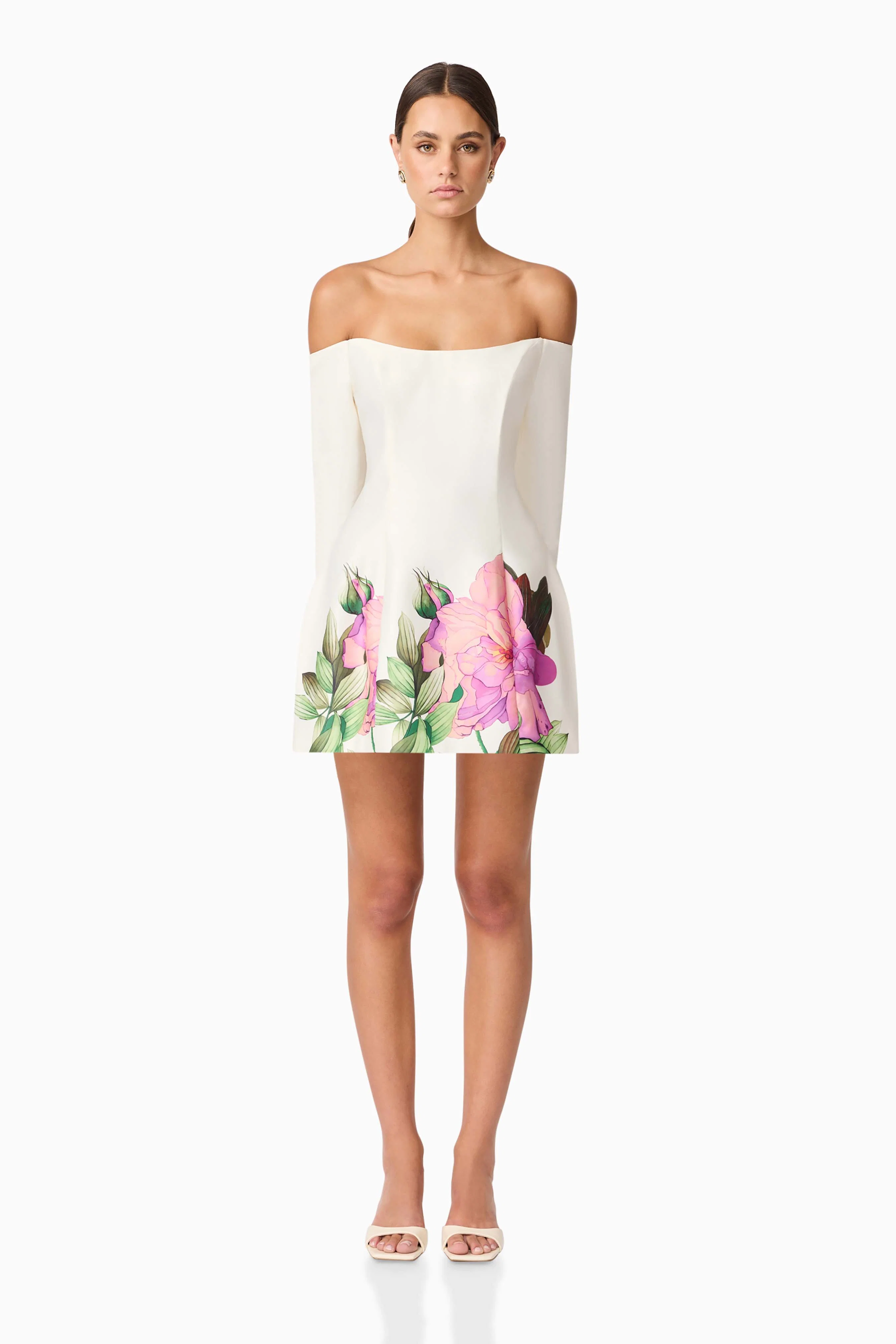 Azelie Off The Shoulder Mini Dress in White