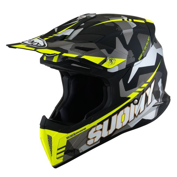 Suomy X-WING cross helmet - CAMOUFLAGER 2024 - Yellow / BlackRef: SU0429