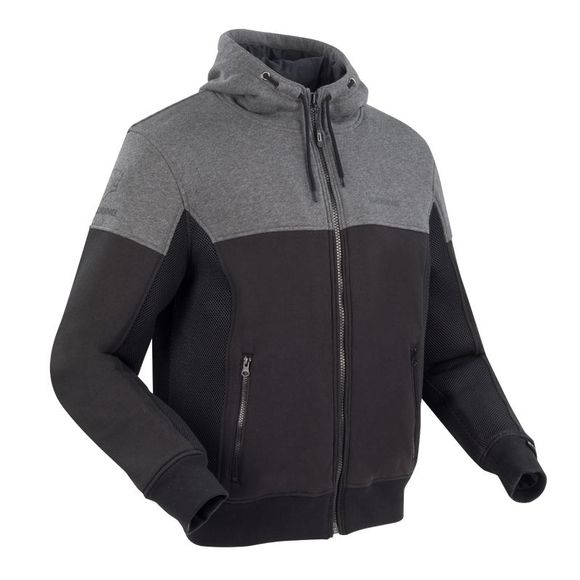 Bering HOODIZ VENTED motorcycle sweatshirt - Black / GrayRef: BR1531
