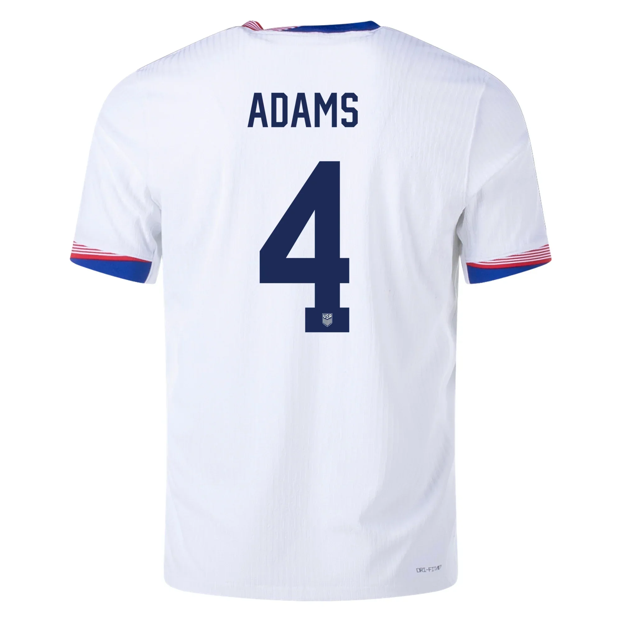 Mens United States Authentic Tyler Adams Match Home Jersey 24/25 (White/Obsidian)