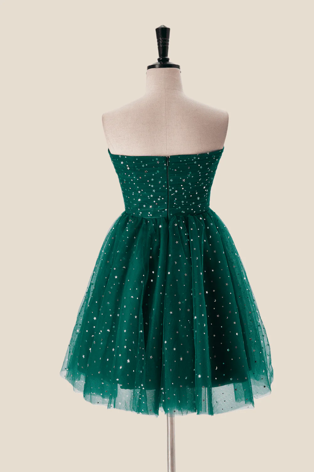 Starry Dark Green Convertible Short Party Dress