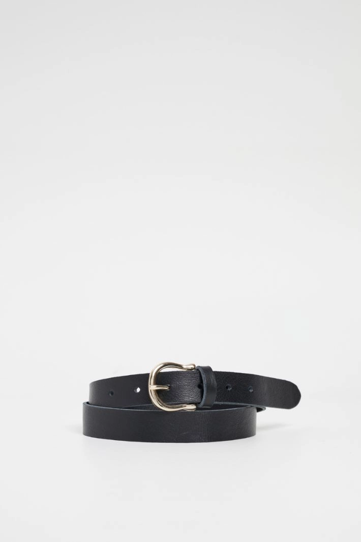 Round buckle belt - BLACK