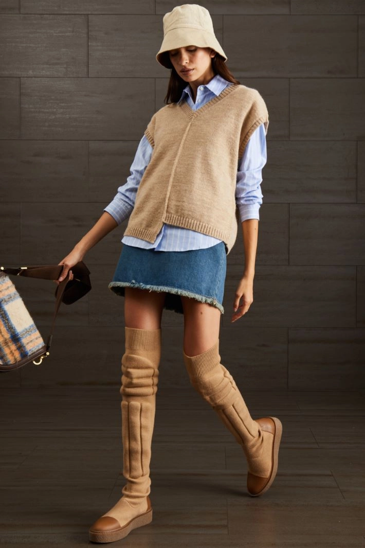 Velvet fisherman's hat - SAND BROWN