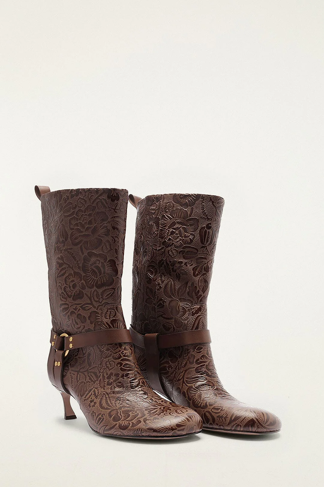Brwon Harness Embossed Boot