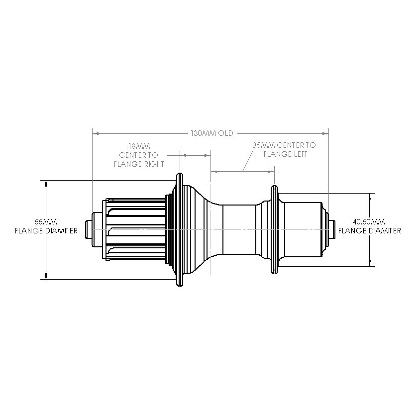 White Industries T11 Rear Hub - QR 10x130mm - black