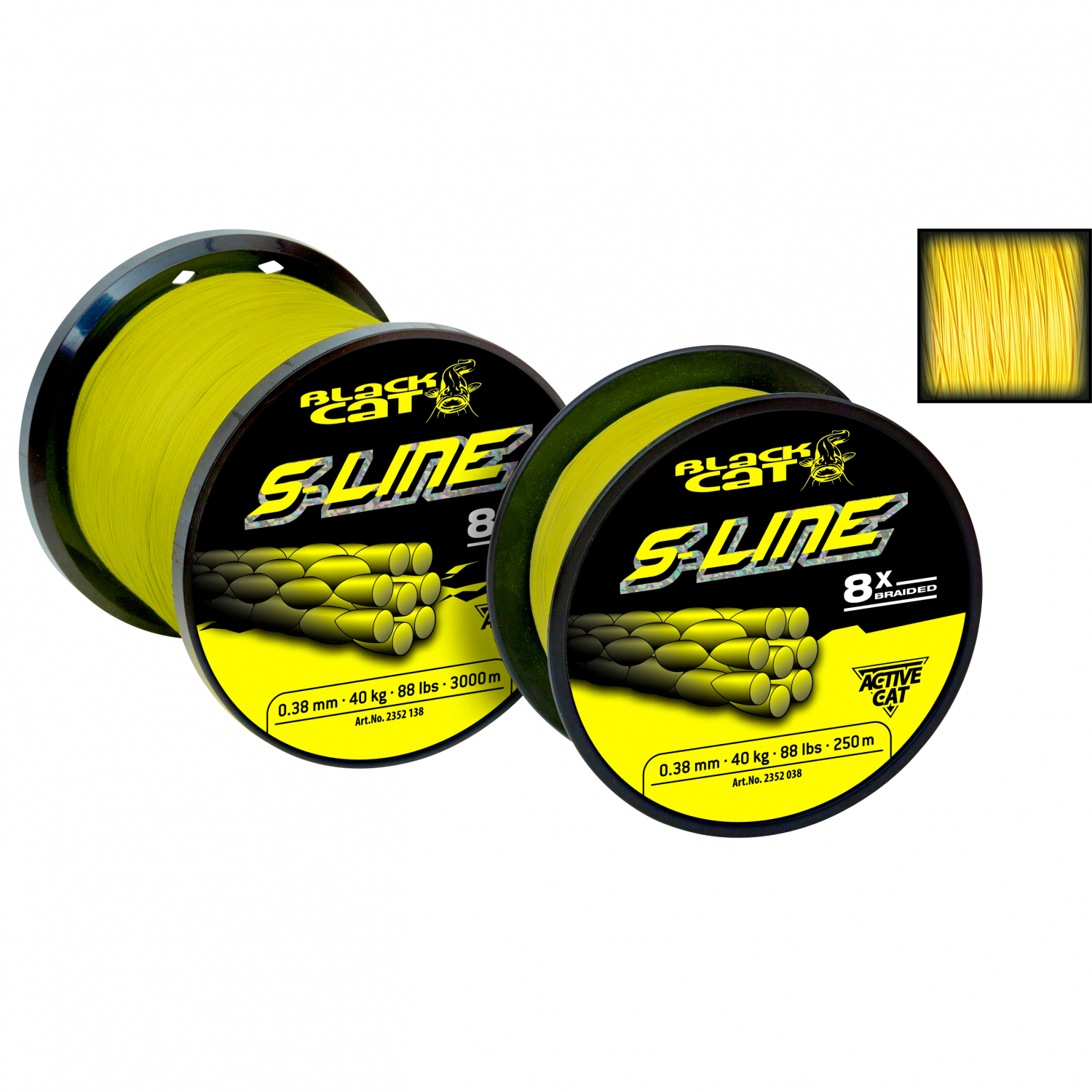 Black Cat Fishing Line S (yellow, 250 m)