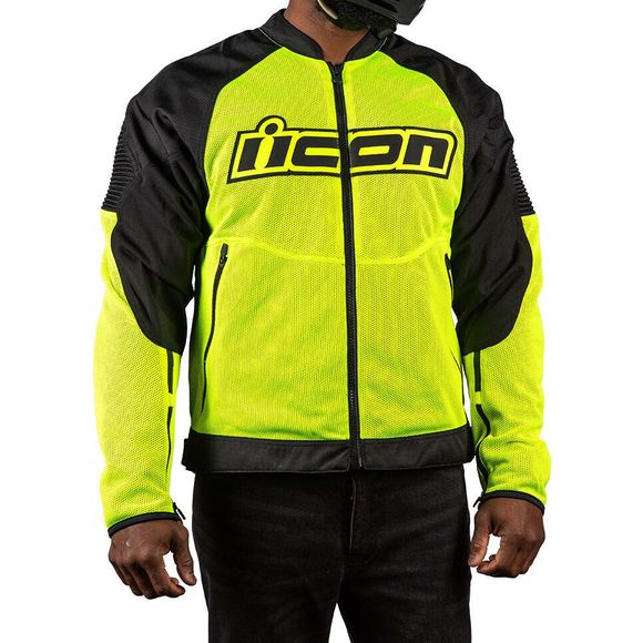 Icon Overlord3 Mesh Motorcycle Jacket - Yellow / BlackRef: IC0875