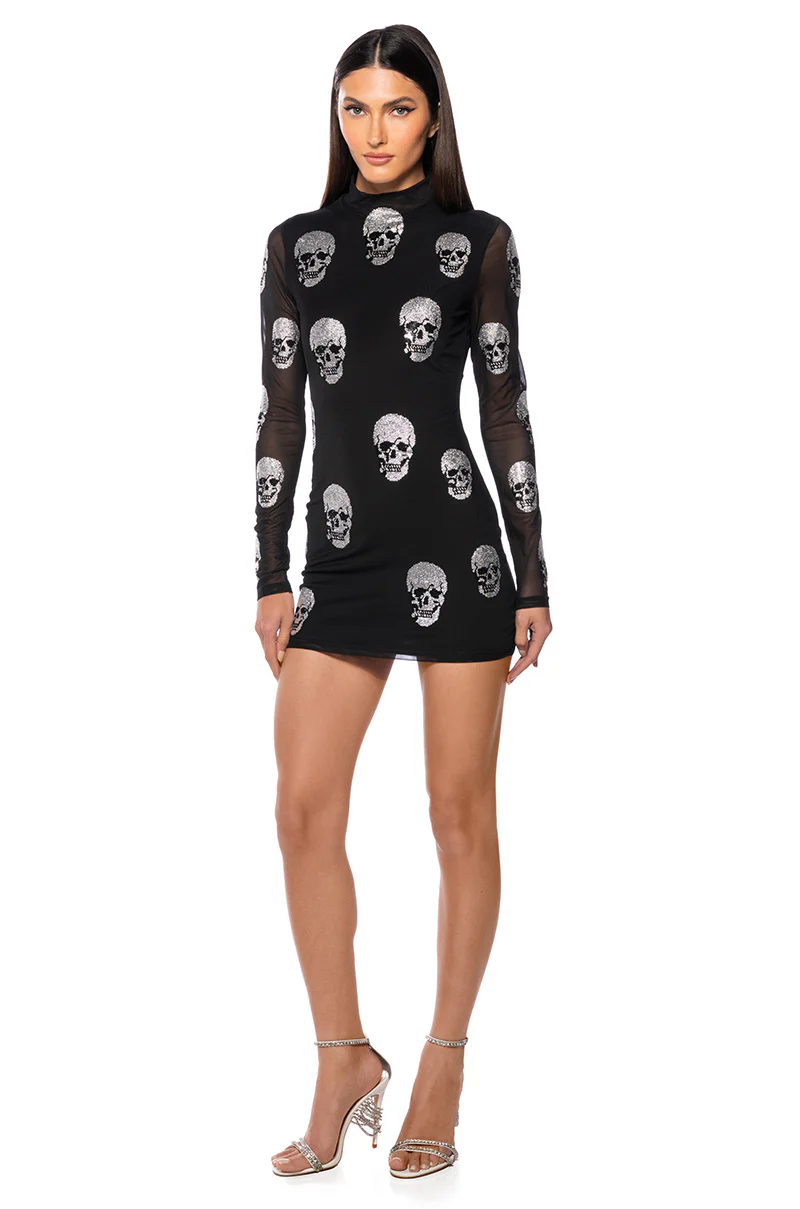 Bare Bones Embellished Mini Dress