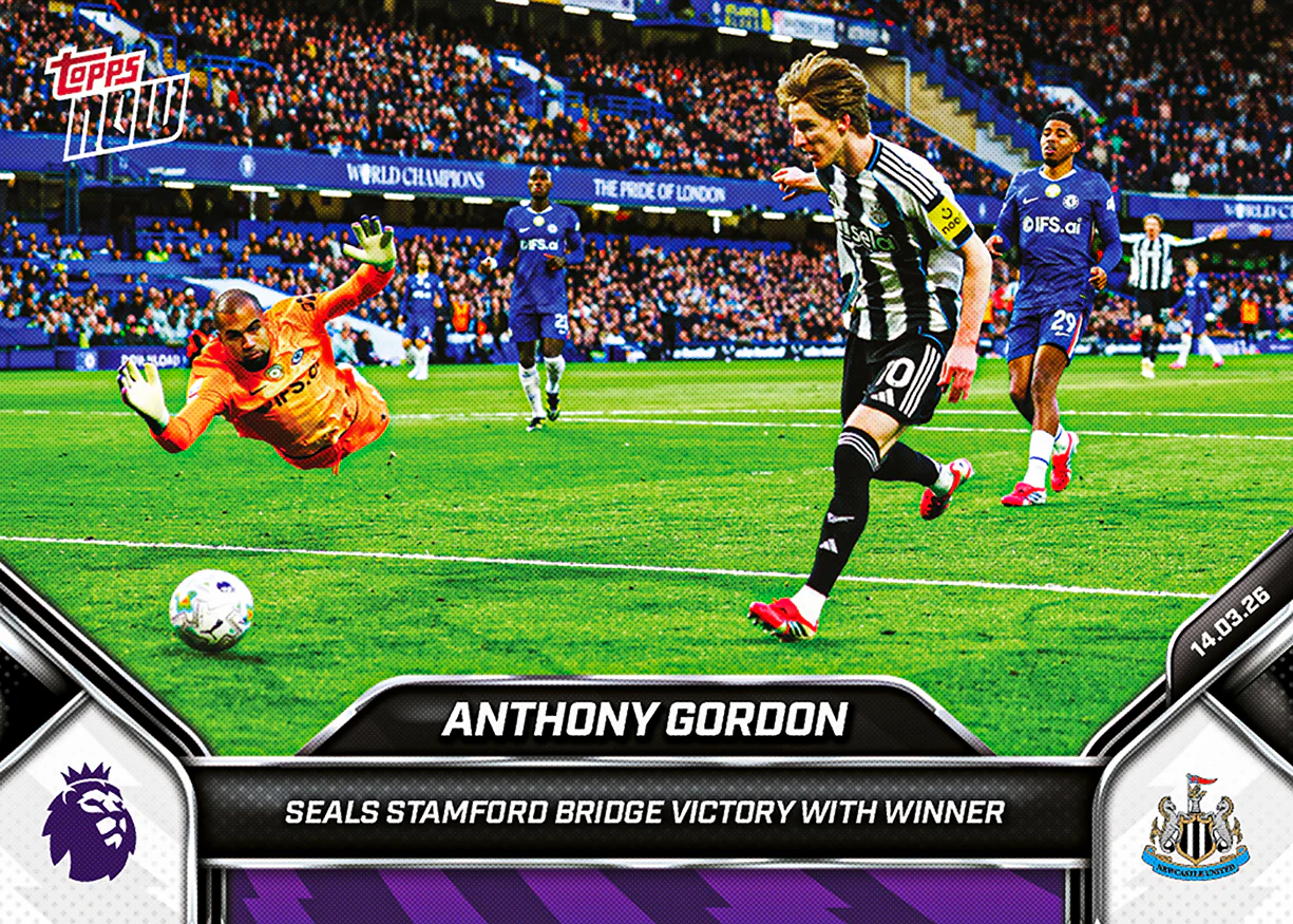Anthony Gordon - 2025-26 Premier League Topps NOW® - Card 157 - PR:240