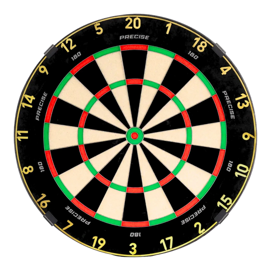 Precise 180 Endorphine Steel Dartboard with Numbered Ring - Gold
