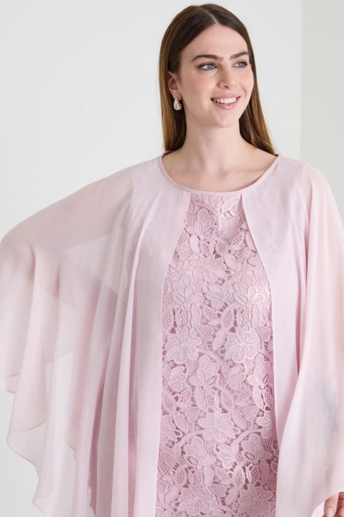 Lace and silk top - LIGHT PINK