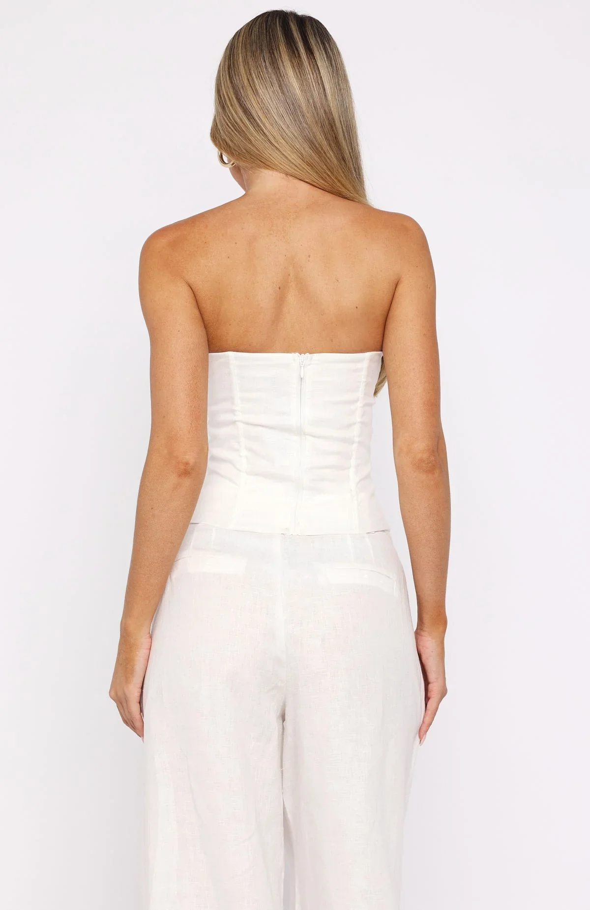 Downtown Pulse Strapless Bustier White