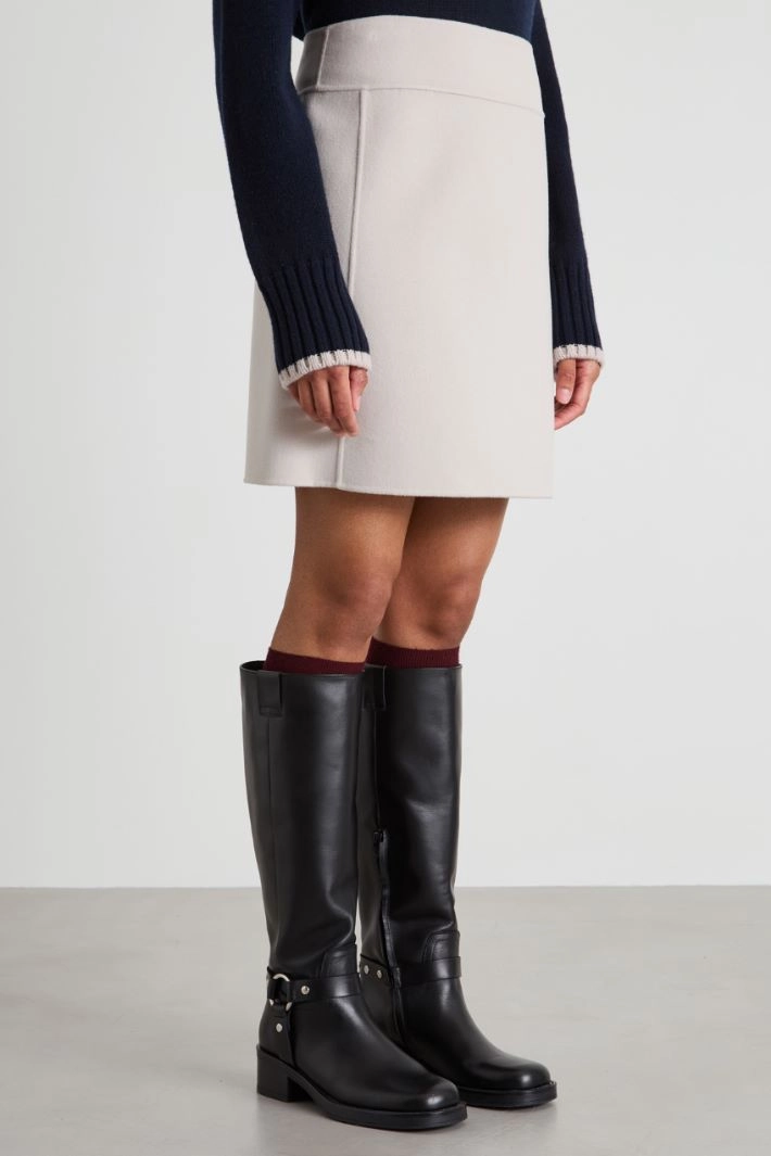 Short wool skirt - LIGHT DOVE GREY