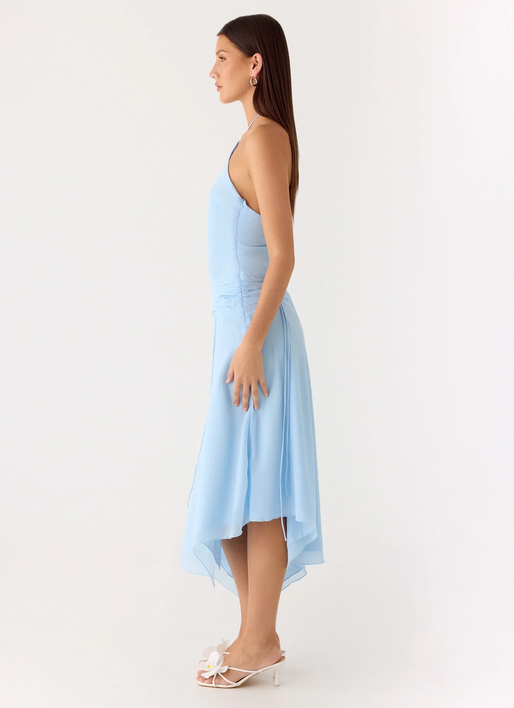 Becerra Chiffon Midi Dress - Blue