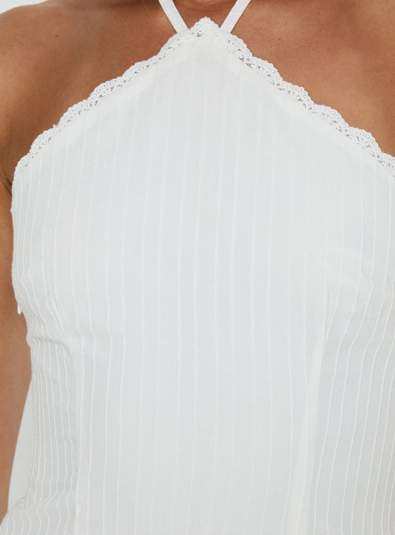 Hunnie Halter Mini Dress White