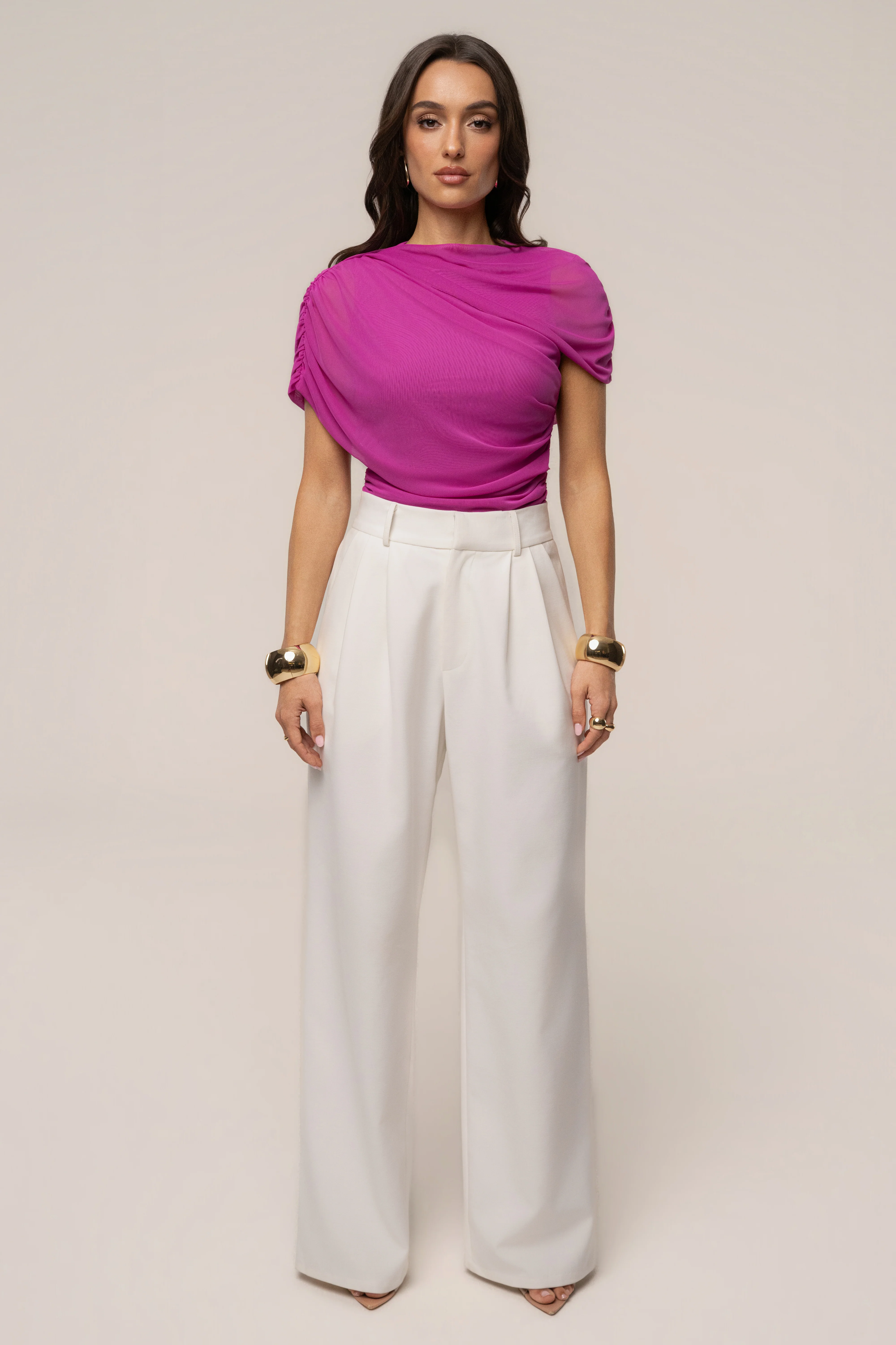 Magenta Marcella Ruched Top