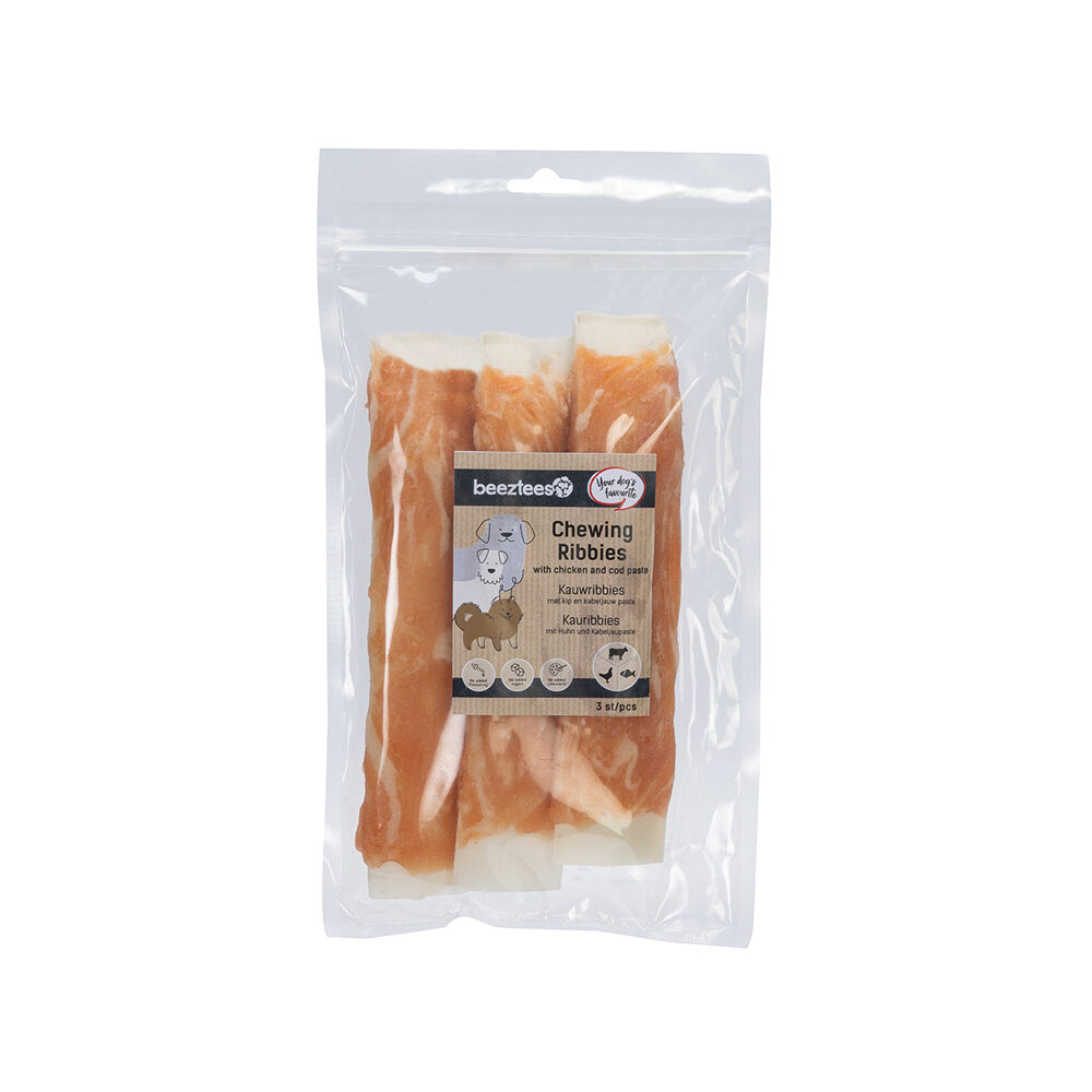 Beeztees Chew Ribs Dog Snack - Chicken and Cod