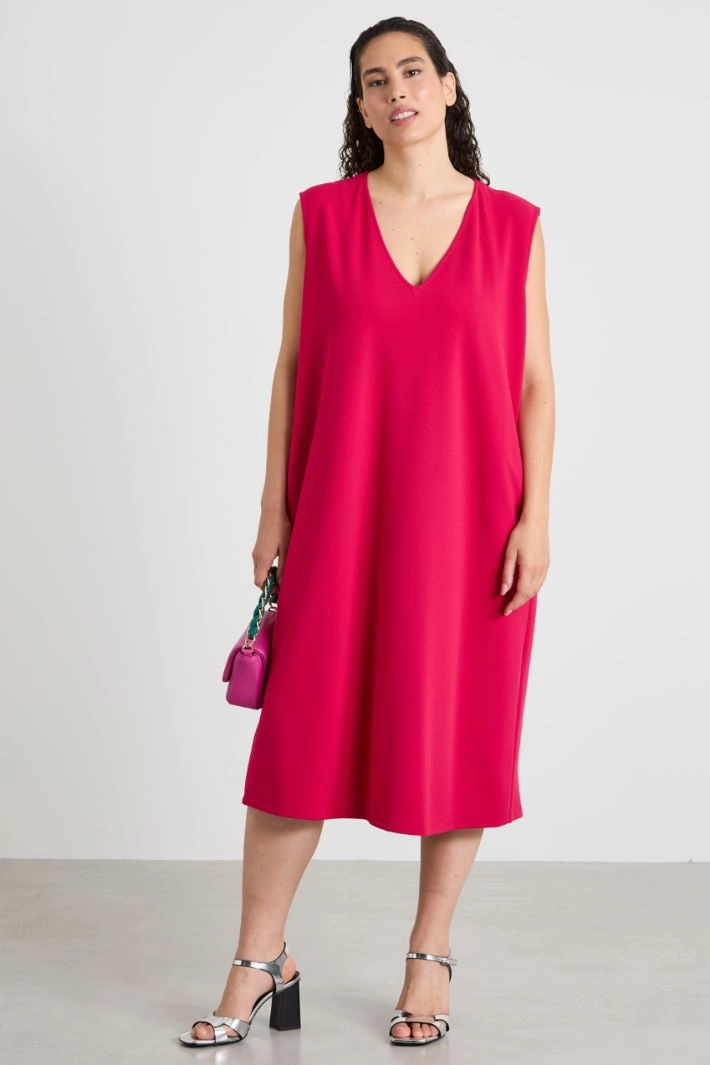 Crepe jersey dress - FUCHSIA