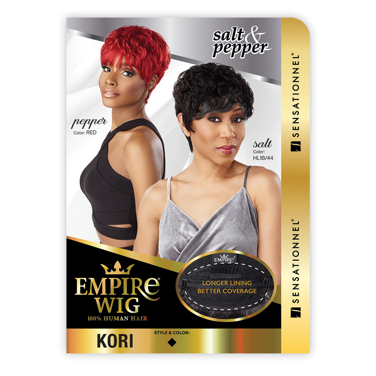 Sensationnel Human Hair Wig Empire Salt N Pepper Kori