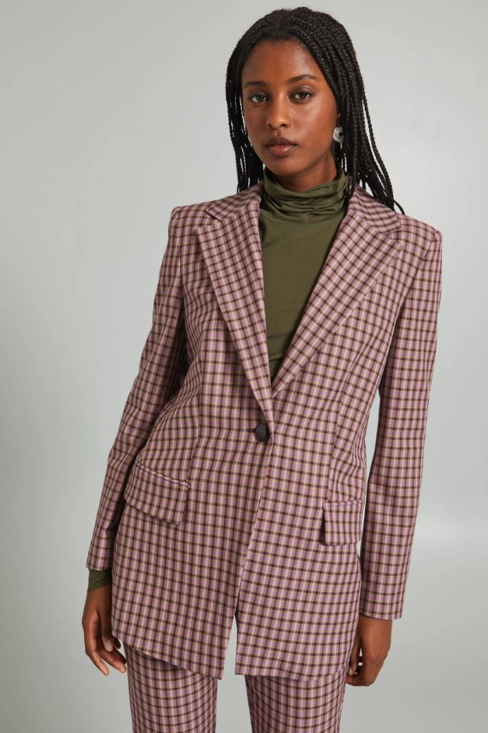 Blazer with the single button - VIOLET LILAC BEIGE