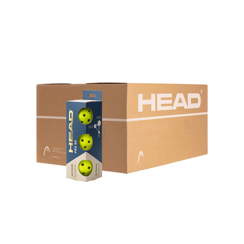 BOX 12 JARS 3 BALLS OF PICKLEBALL HEAD PRO 40