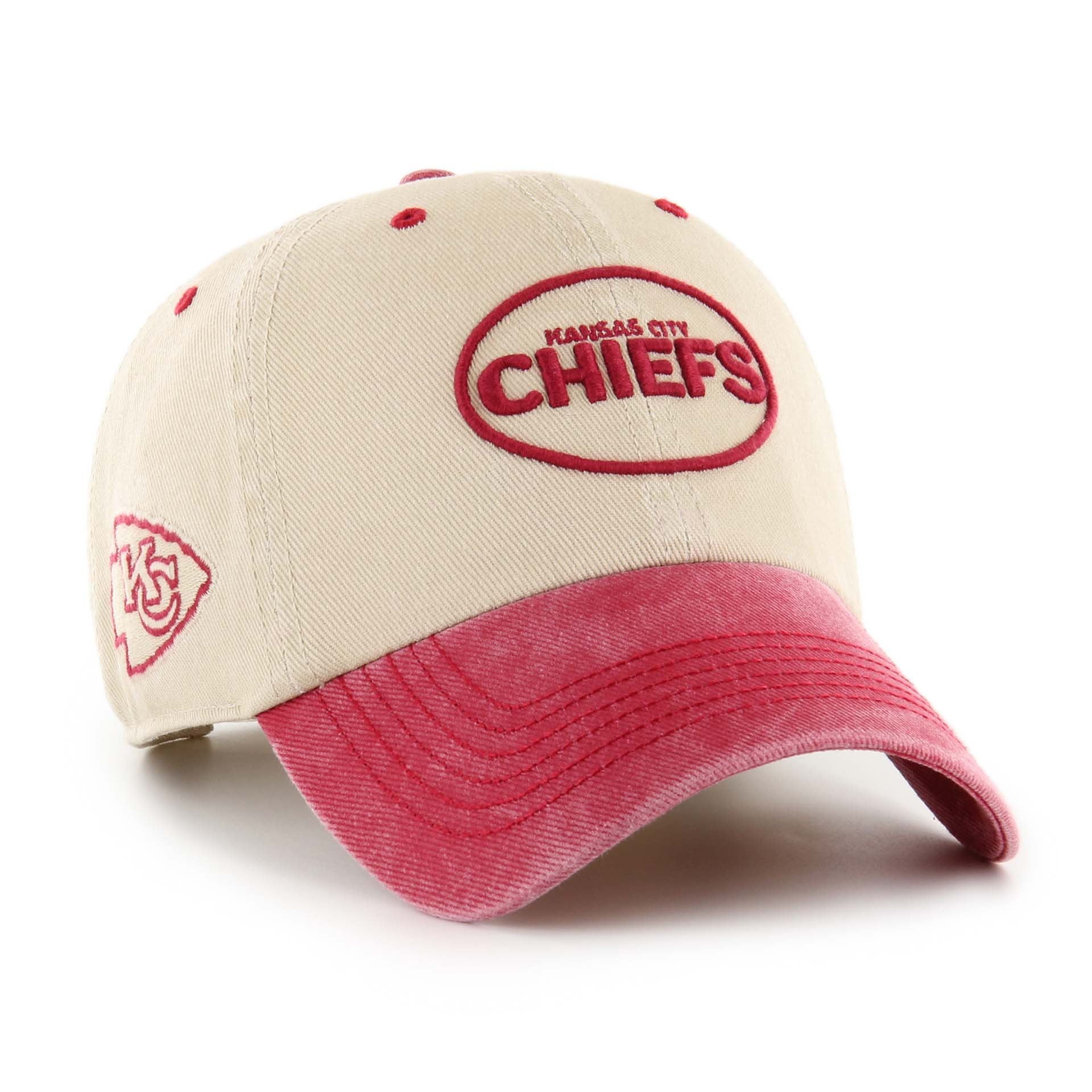 Kansas City Chiefs '47 Breaking Trail Clean Up Adjustable NHL Cap Natural/Red