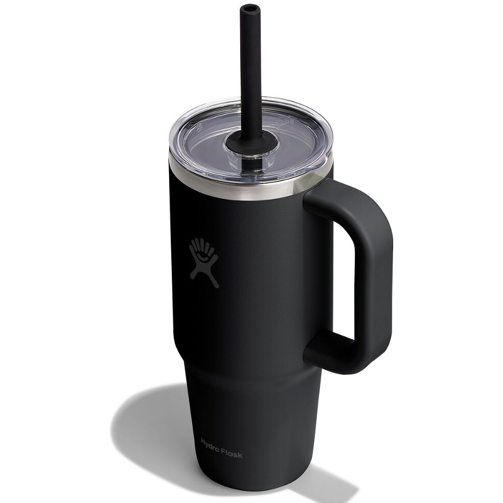 Hydro Flask 24oz Travel Insulated Tumbler + Clear Lid - 710ml - Black
