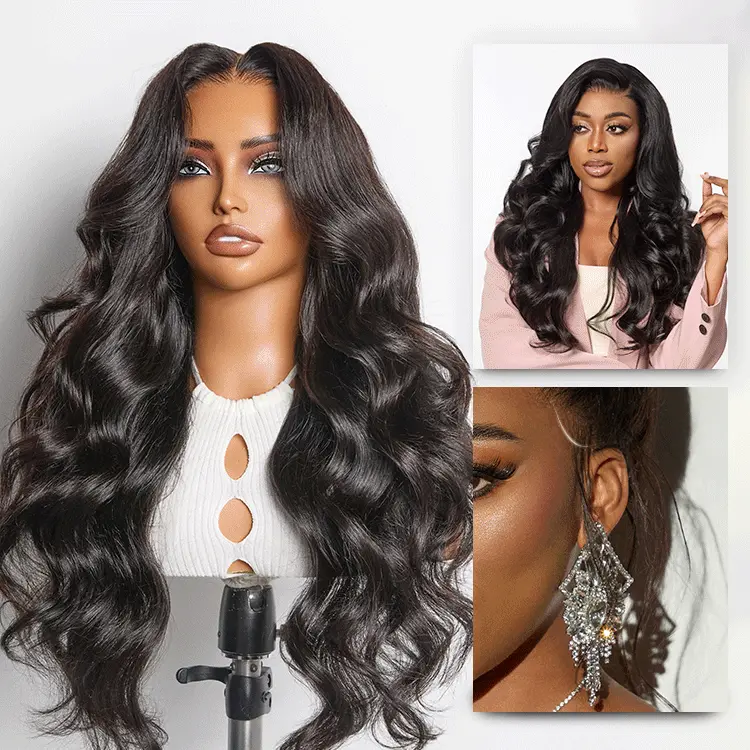 NatureMAX™ 200% / 250% Density Loose Wave Glueless Ear-to-ear 13x4 HD Lace Front Wig Pre-Cut Lace Flexi-Fit Drawstring Cap