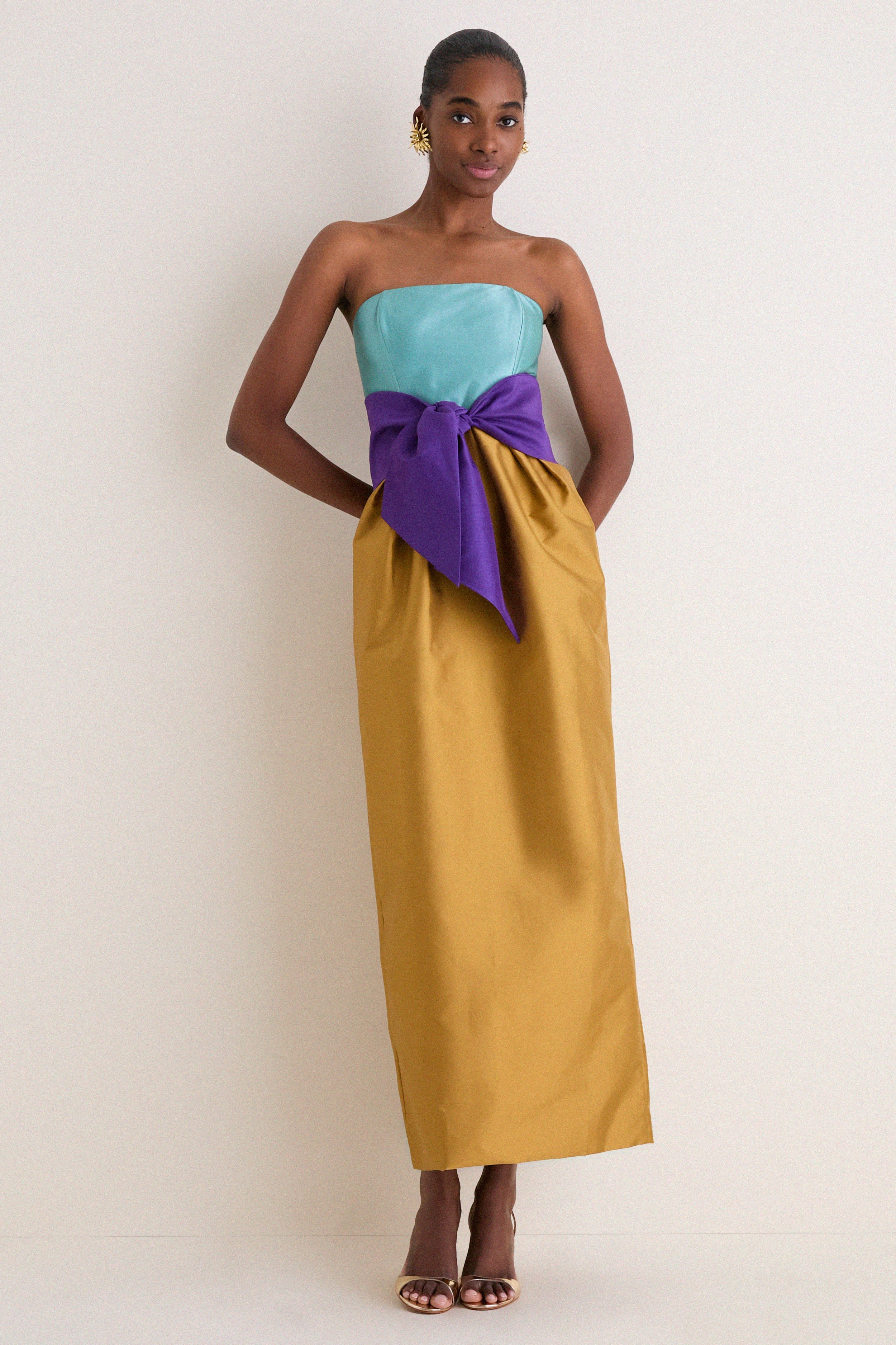 Ochre Structured Maxi Dress