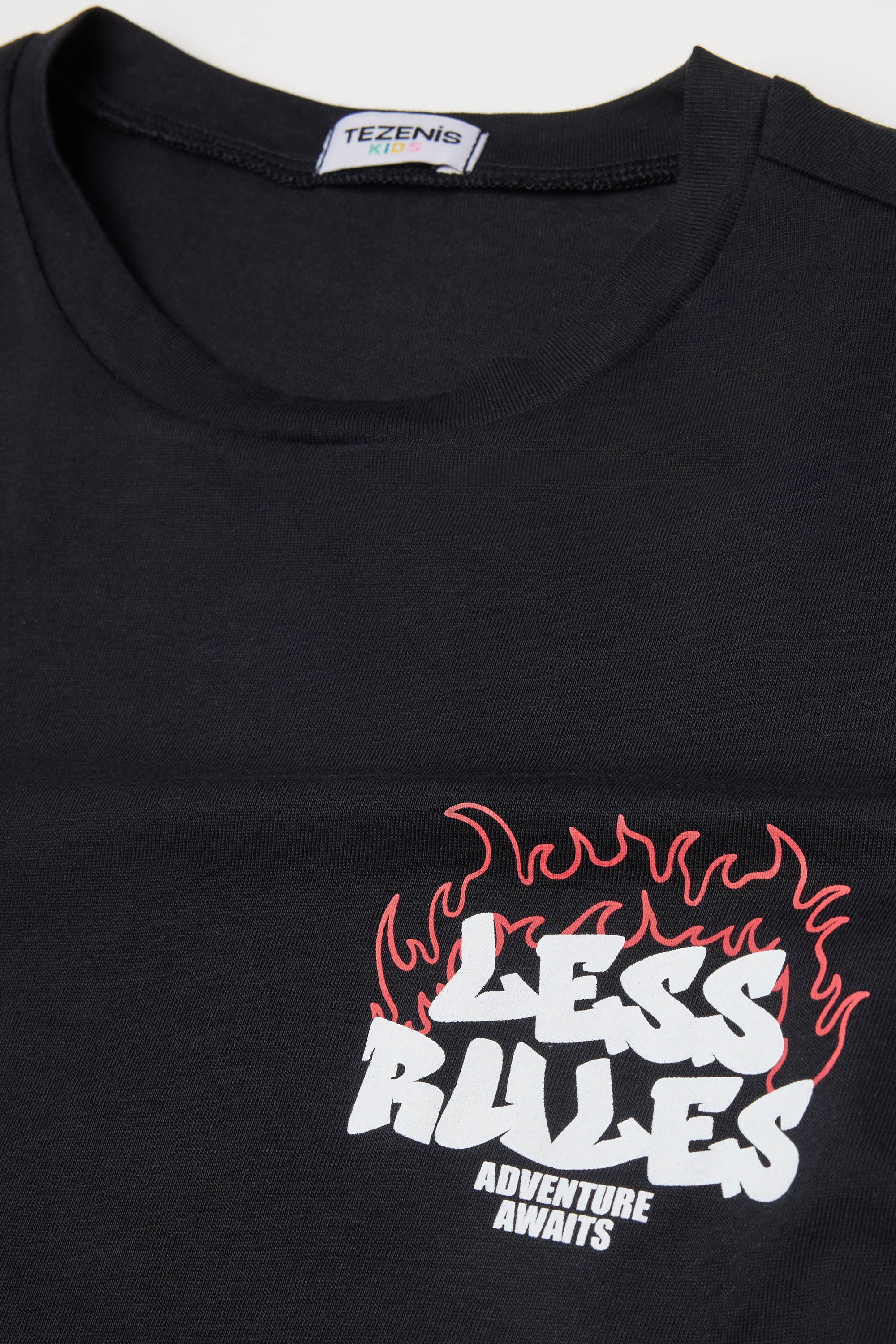 Round-Neck Printed Cotton Top