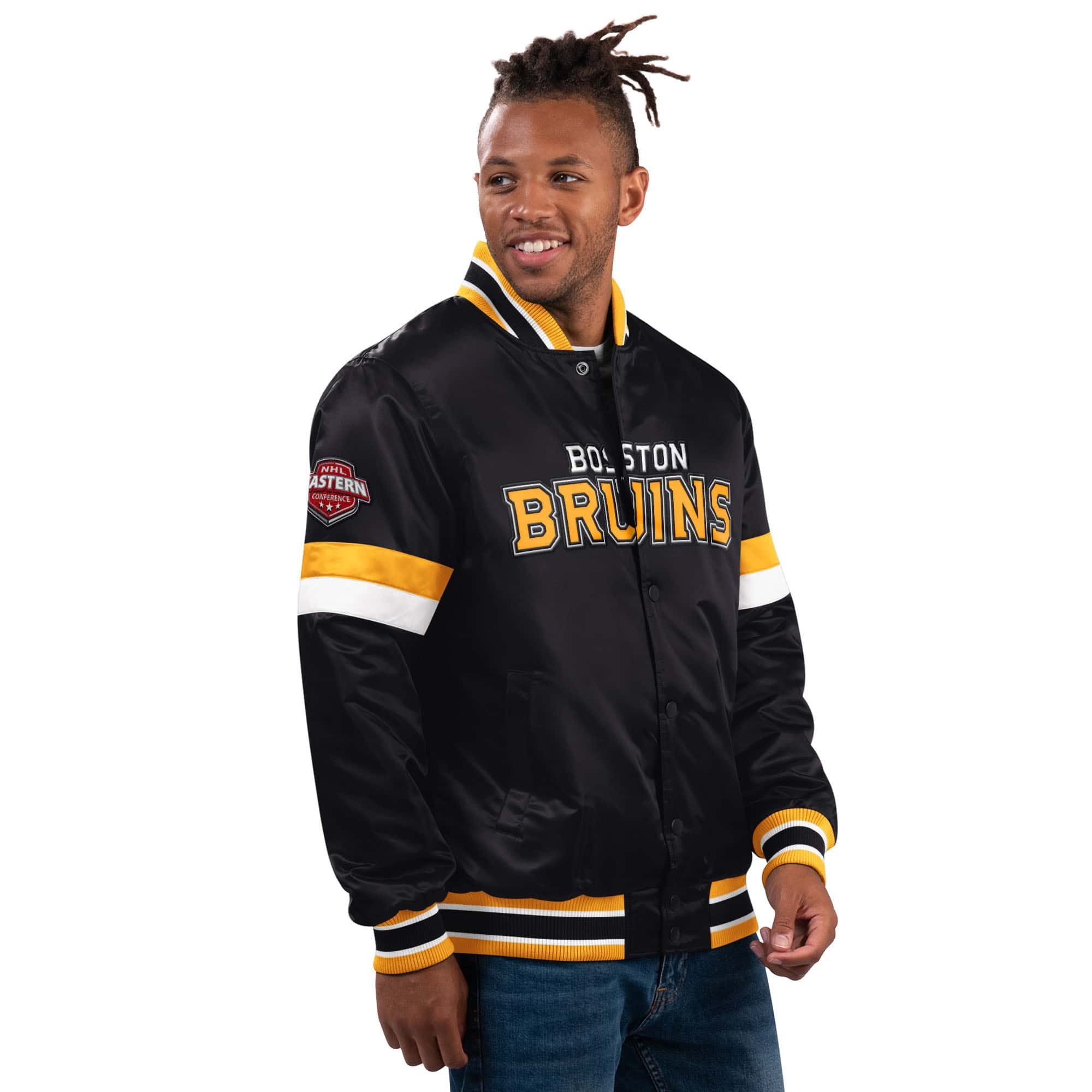 Boston Bruins Home Game NHL Varsity Satin Jacket