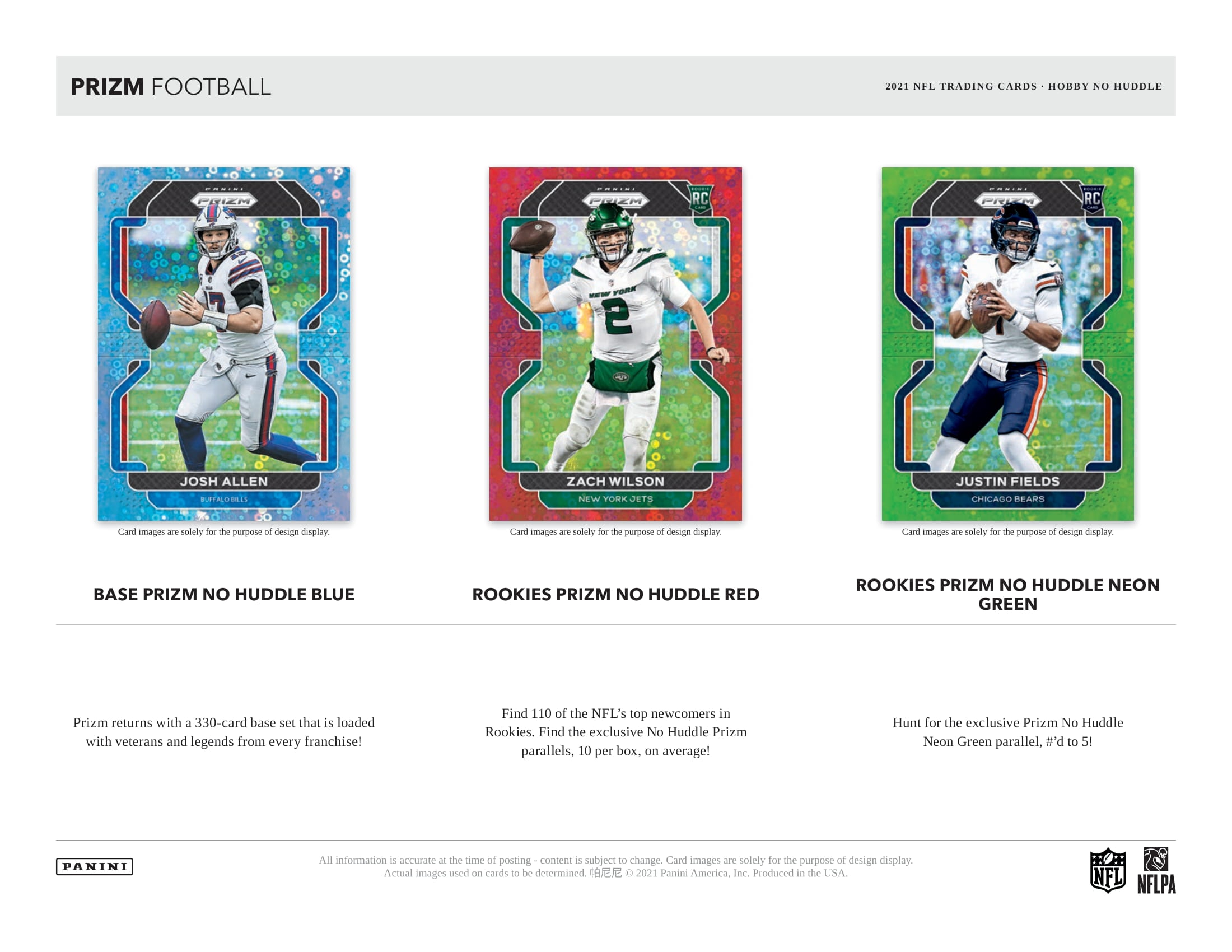 2021 Panini Prizm No Huddle Football Hobby Box NFL