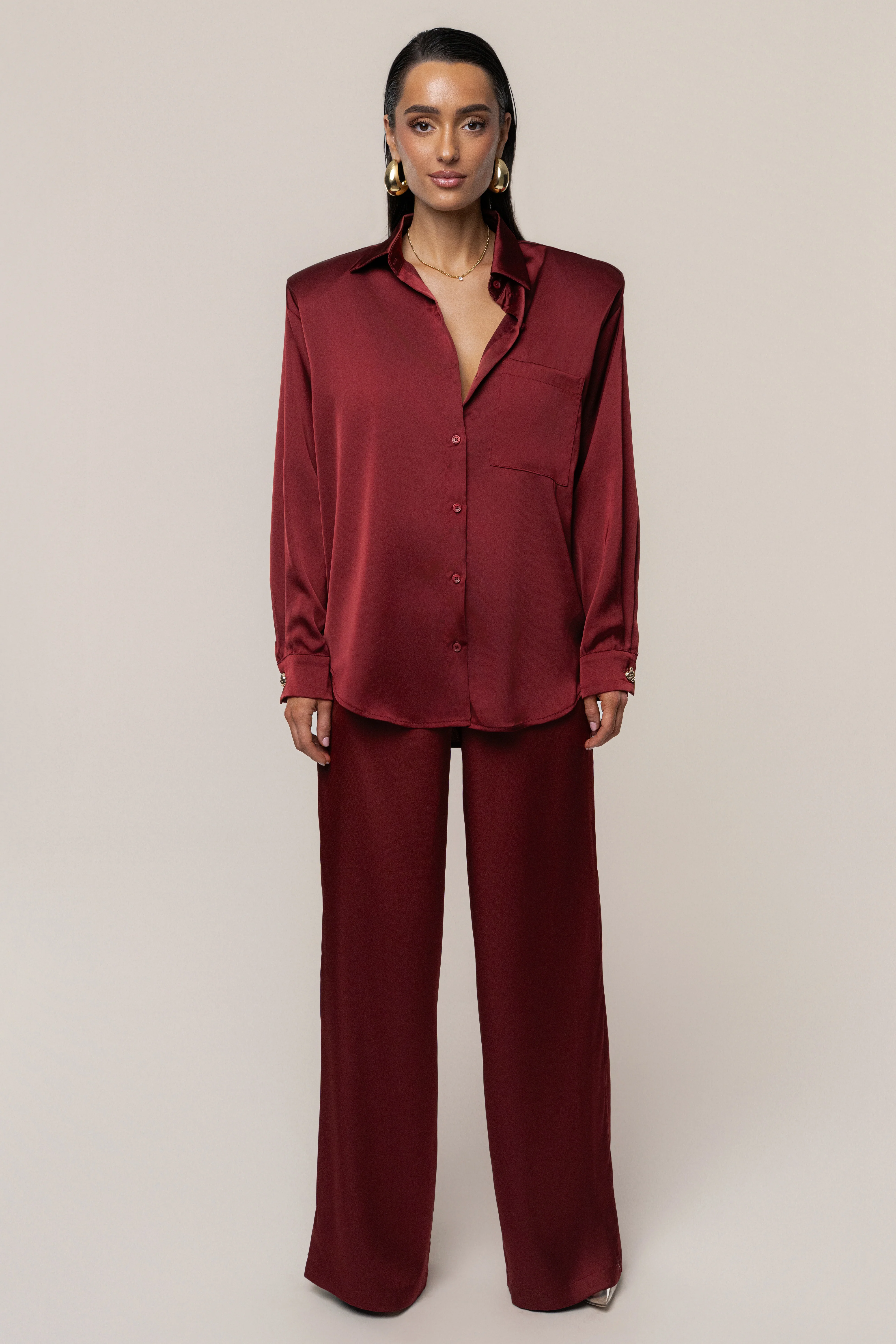 Burgundy Sunny Day Drawstring Pants
