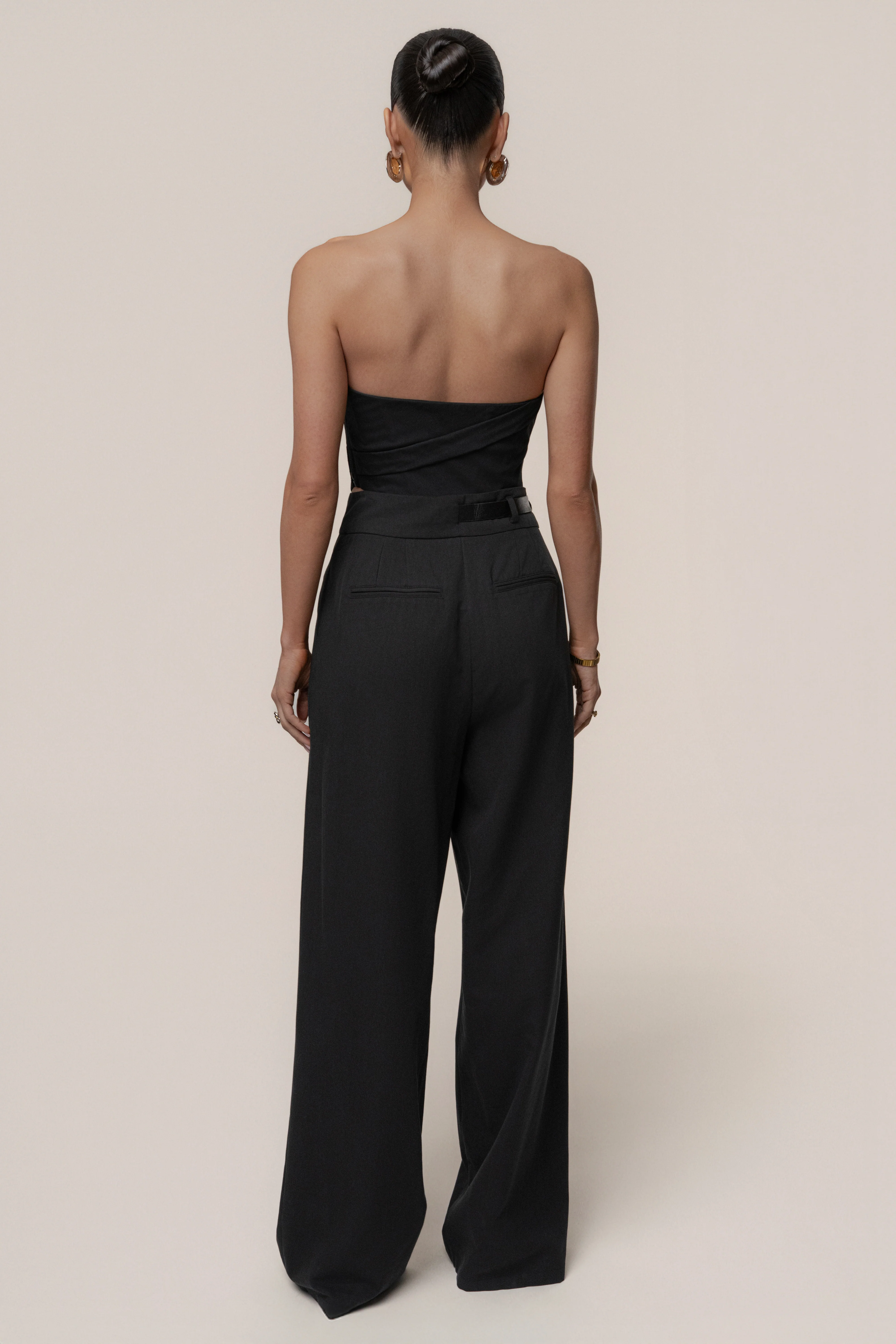 Black Everywhere Belted Trousers