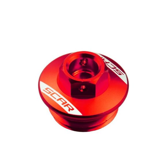 Scar oil filler cap - Black / RedRef: Scr0440 / Ofp100R