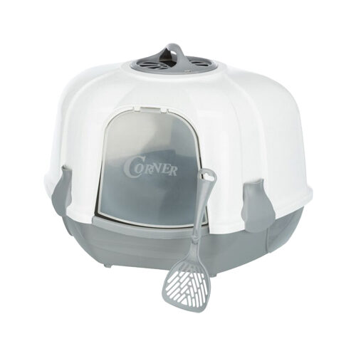 Trixie Maro Corner Litter Box - Light gray/granite