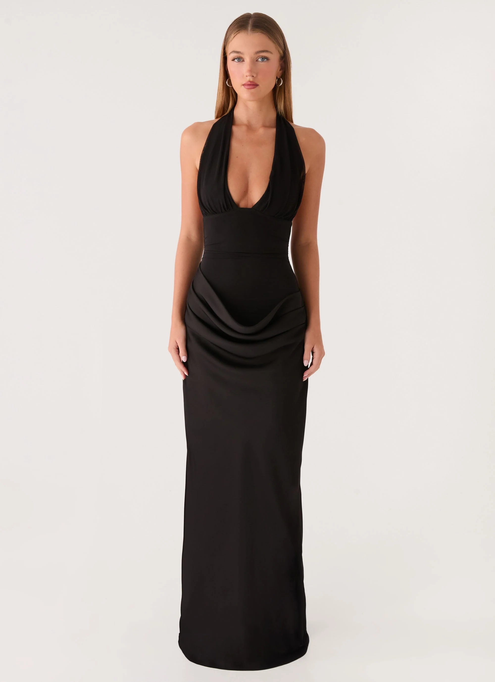 Emaretta Halter Maxi Dress - Black