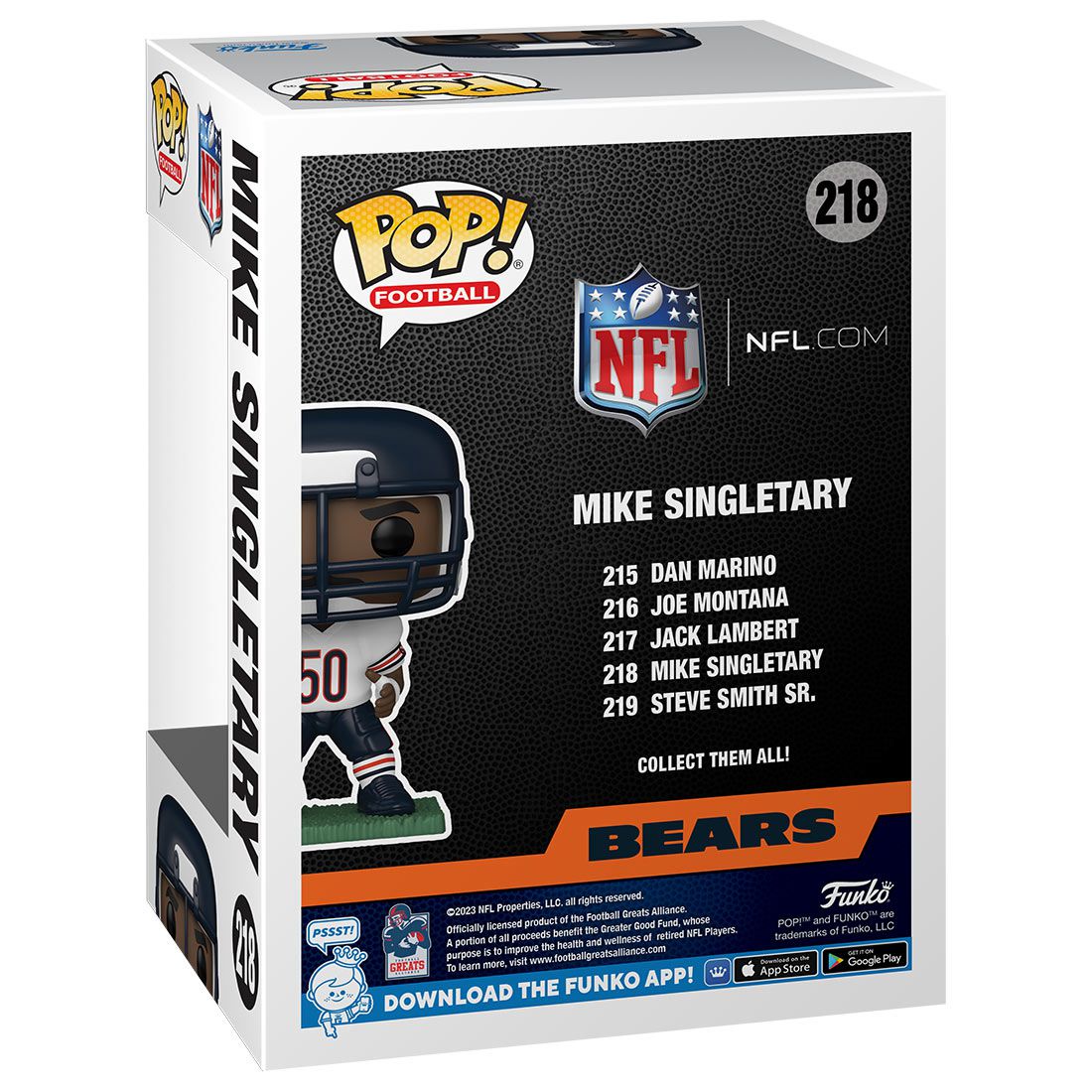 Funko POP! #218 Mike Singletary Chicago Bears Vinyl NFL Figure