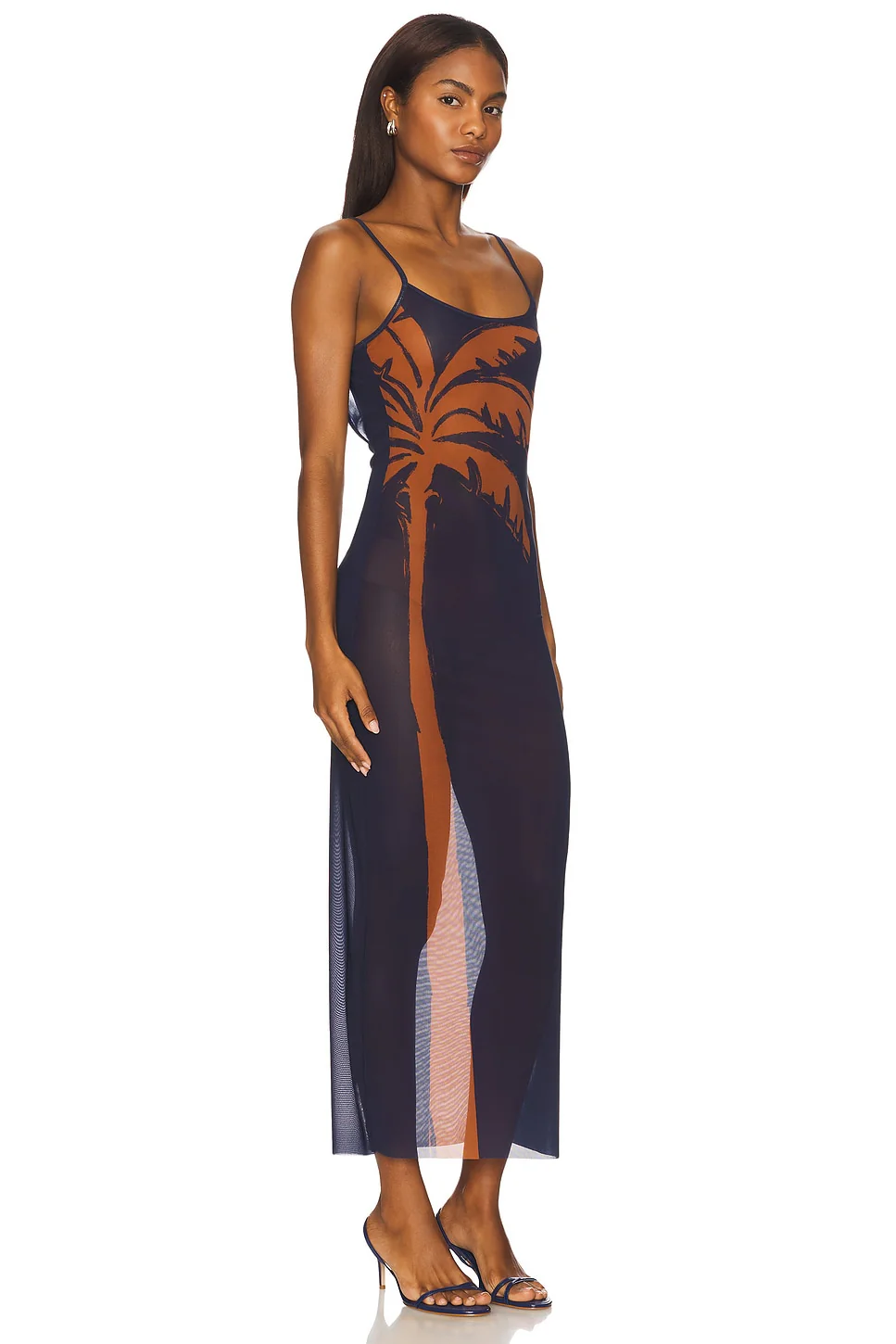 Mesh Scoop Maxi Slip Dress
