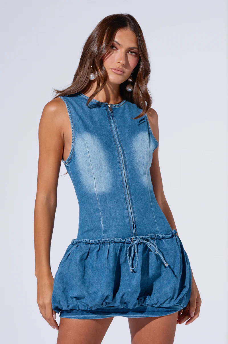 Bubble Me Up Denim Dress