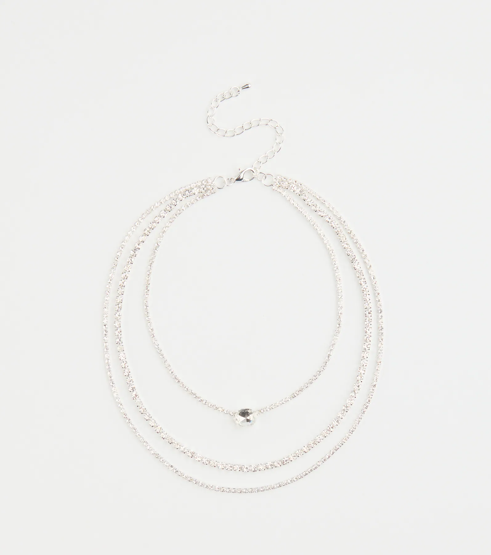 Chic Shine Rhinestone Layered Necklace