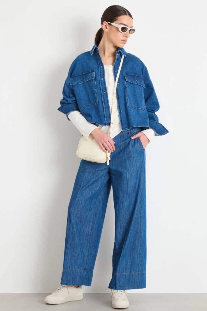 Boxy denim shirt - BLUE