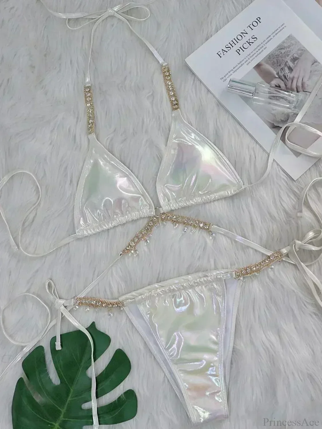 Wrap Around Metal Chains Bikini Set
