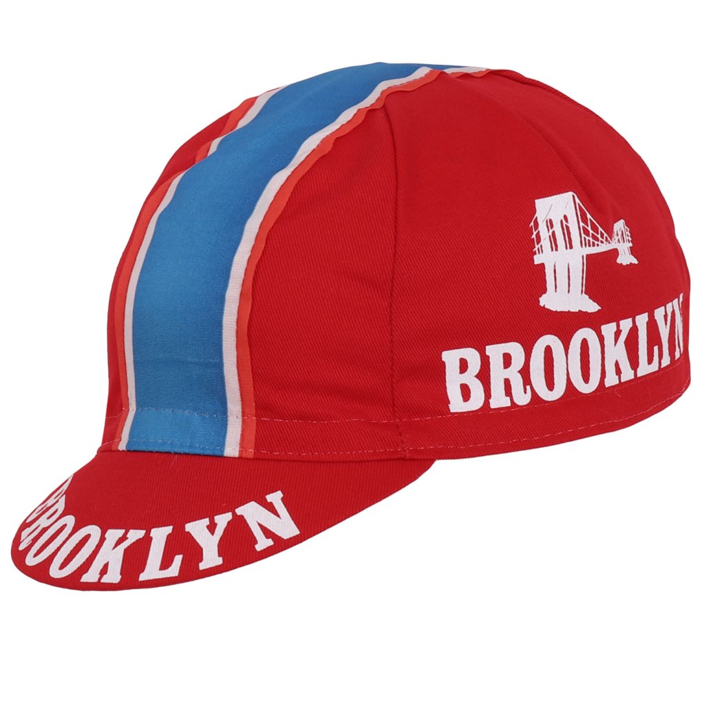 Apis Retro Style Pro Cycling Cap - BROOKLYN RED