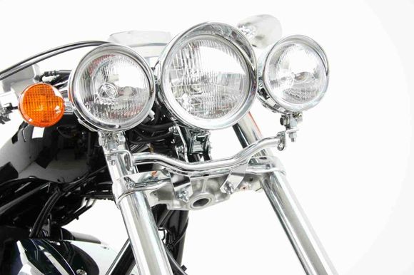 Hepco & Becker Twinlight (road) lights with bracket and cable - chromeRef: Hbe00536A / 400962 00 02