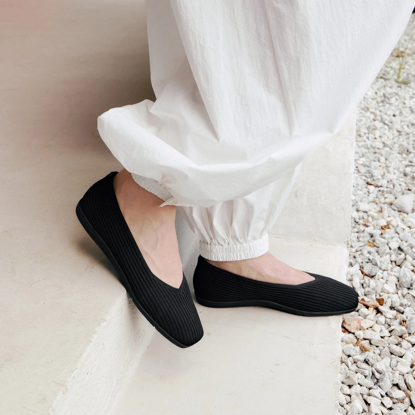 Margot Lightweight Square-Toe Flats (Margot Walker Air)