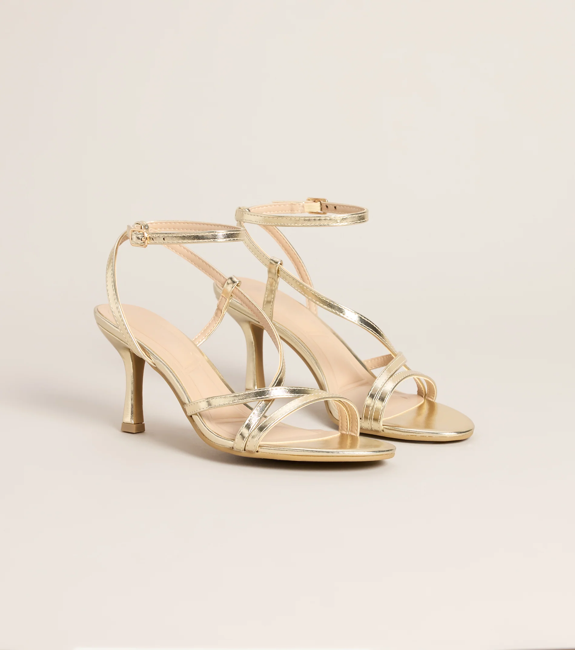 Pretty Little Plans Strappy Kitten Heels
